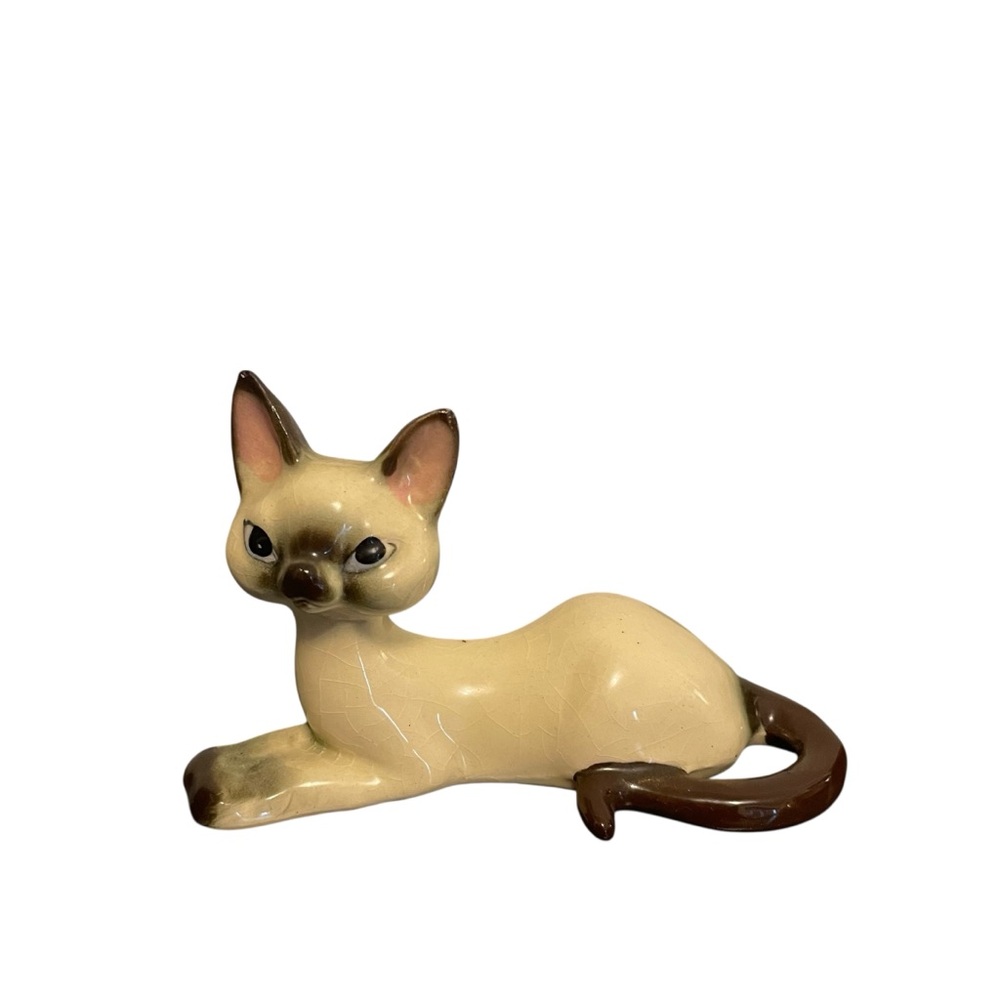 California Creations Siamese Cat Figurine Ceramic MCM Decor Vintage